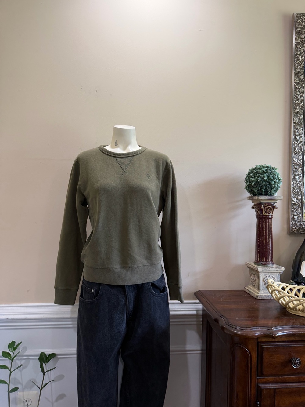 Polo Ralph Lauren Classic Olive Crewneck Men's Sweater